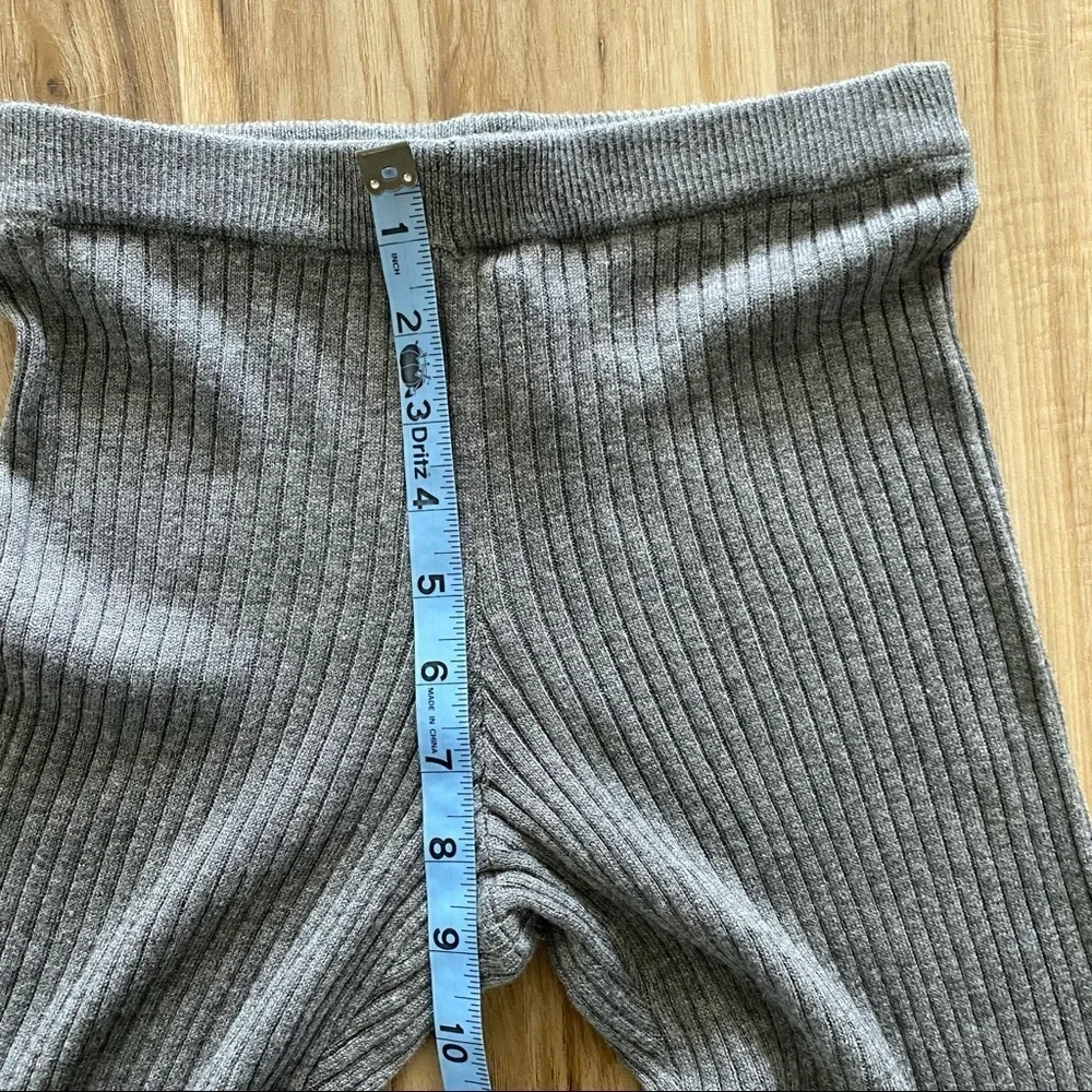 LAmade Gray High Rise Rib Knit Cozy Leggings Footless Tights XS - Picture 7 of 8
